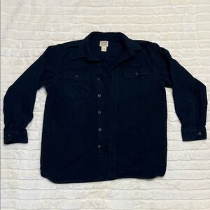 L.L. Bean Men's Navy Casual Button Down Shirt